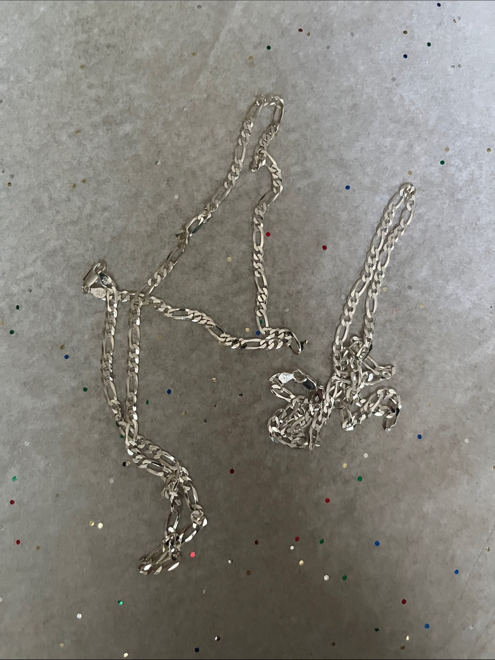 Beautiful Set of Two 925 Sterling
Silver Cuban Link Chains, both Made in
Italy.